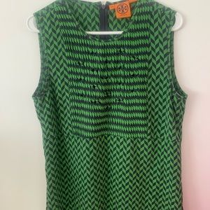 Tory Burch sleeveless top green and navy pattern